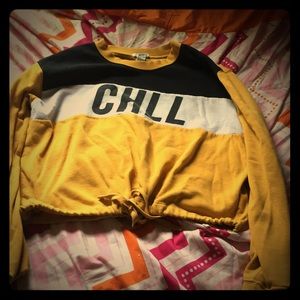 CHLL ties crop top sweater